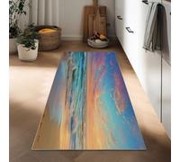 Hallway Runner Rug 60 x 180 cm, Ocean Beach Sunset Washable Carpet Kitchen Non Slip Rug, Soft Long Entryway Carpet, Coastal Bedroom Floor Mat for Entrance Living Room Laundry