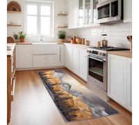 Hallway Runner Rug 60X210 Cm Nordic Countries Mountains Pine Forests Gold - Non Slip Washable Long Carpet For Corridor Kitchen Bedroom Living Room Entryway - Soft Low Pile Floor Mat