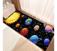 Hallway Runner Rug, 80x150cm Starry Galaxy Print Pattern Washable Carpet, Soft and Comfortable Solar System Outer Space Carpets, Kitchen Sofa Bedside Game Room Non-Slip Rugs