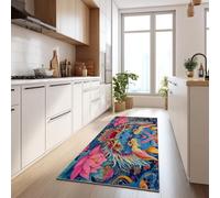 Hallway Runner Rug 90 x 150 cm Animals Dragons Lotus Flowers Non Slip, Heavy Duty Carpet Runner, Rubber Backed Floor Mat, Dirt Trapper Washable Rug for Hallway Kitchen Bedroom Laundry Office, Color