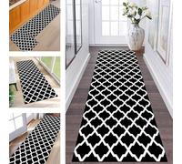 Hallway Runner Rug Door Mats Indoor Non Slip Area Rug Runner 40X100CM Carpet Runners for Hallways Black White Washable Runner Rug for Kitchen Living Room Bedroom Door Entrance Décor Laundry Room