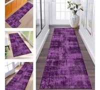 Hallway Runner Rug Door Mats Indoor Non Slip Area Rug Runner 50X250CM Carpet Runners for Hallways Purple Black Washable Runner Rug for Kitchen Living Room Bedroom Door Entrance Décor Laundry Room