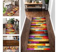 Hallway Runner Rug Non-Slip Washable Kitchen Door Mat 50X250CM Modern Multicolour Abstract Carpet Runners for Hallways Polyester Living Room Long Area Rugs Hall Corridor Entrance Anti-Slip Floor Mat