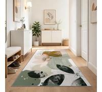 Hallway Runner Rug, Shabby Chic Art Abstract Floral Plants Soft Flannel Long Rugs Decorative Carpets Runner, Washable Runner Rug Hallways, Kitchens & Living Rooms - White 60 x 180 cm