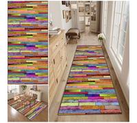 Hallway Runner Rug, Washable Floor Carpet for Entryway Rug, Water Absorbent Distressed Kitchen Rugs Non-slip Inside Floor Mat 40 x 500 cm Low Pile Carpet Runner Mat, for Living Room Bedroom Laundry