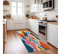 Hallway Runner Rugs 60 x 120 cm, Traditional Japanese Art Sea Wave Soft Carpet Runner for Hall, Entryway, Laundry, Lounge, Office, Bedroom, Non-Slip & Washable Low Pile Kitchen Runner, Multicoloured
