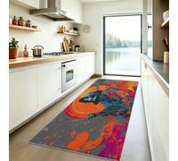 Hallway Runner Rugs 80 x 300 cm, Gothic Vintage Horror Magic Skull Soft Carpet Runner for Hall, Entryway, Laundry, Lounge, Office, Bedroom, Non-Slip & Washable Low Pile Kitchen Runner, Multicolour