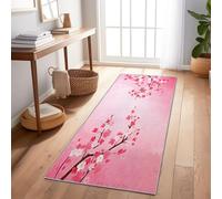 Hallway Runner Rugs Pink, 50 x 150 cm Non Slip Kitchen Carpet Runner - Oriental Traditional Cherry Blossoms Entryway Hall Non Shedding Carpet Floor Mat for Bedroom Laundry Living Room
