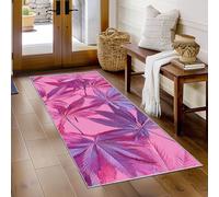 Hallway Runner Weed, Washable Runner Rug Marijuana Leaf Cannabis 100 x 200, for Kitchen, Entryway, Bedroom Decor, Non Slip Low Pile Indoor Floor Carpet i1928