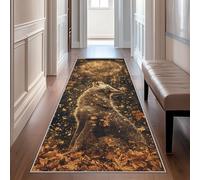 Hallway Runner Wolf, Washable Runner Rug Moon Wolves Autumn Forest Wild Animal 65 x 300, for Kitchen, Entryway, Bedroom Decor, Non Slip Low Pile Indoor Floor Carpet i1983