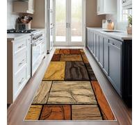 Hallway Runner Wood Plank, Washable Runner Rug Rustic Abstract 65 x 120, for Kitchen, Entryway, Bedroom Decor, Non Slip Low Pile Indoor Floor Carpet j277
