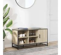vidaXL Shoe Bench Sonoma Oak 100x40x53.5 cm Engineered Wood and Metal
