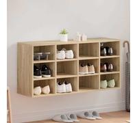 Hallway Shoe Cabinet Sonoma Oak 103x30x51cm Engineered Wood 9-Board Shelves UK