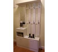 Hallway Shoe Storage Unit Modern Coat Rack Stand Large White Bench Shelf Hallway Side End Cabinet Entryway Mirror Hooks Rustic Tall Clothes Hat Keys Hanger