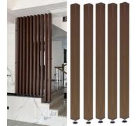 Hallway Stairs Floor to Ceiling Wood Slat Room Divider Post 8 7 6 5 4 3 2 Ft Tall Wall Partit Panel for Studio Apartment Office Dividers Columns (5 Pack(W 50cm/20in),235cm/92.5in)