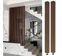 Hallway Stairs Floor to Ceiling Wood Slat Room Divider Post 8 7 6 5 4 3 2 Ft Tall Wall Partit Panel for Studio Apartment Office Dividers Columns (2 Pack(W 20cm/8in),150cm/59in)