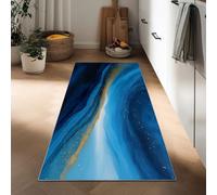 Hallway Starry Marble Fluid Swirl Runner Rug 80 x 120 cm, Abstract Art Printed Non-Slip Carpet Runners, Washable Entrance Kitchen Long Carpet for Living Room Entryway Bathroom Laundry Room