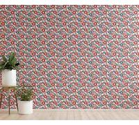 Hallway Wall Covering Fan Blue Red Retro Ethnic Arthouse Italian Style