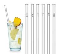 HALM Glass Drinking Straws Set of 6 Engraved Cute Cat + Cat Paw Motifs - Straws 23 cm - Kitten Paws Lovers Gift Idea - Dishwasher Safe