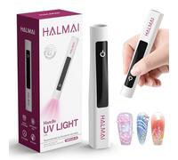 Halmai Handheld UV Nail Lamp for Gel Polish,Portable Mini Red Light with LED,Cordless Rechargeable USB Nail Dryer,At-Home Manicure Salon Tool with Nail Curing,Nail Stamping & Cat Eye Magnet (White)