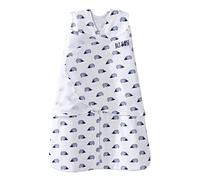 HALO 100% Cotton Sleepsack Swaddle, 3-Way Adjustable Wearable Blanket, TOG 1.5, Navy Hedgehog, Newborn, 0-3 Months