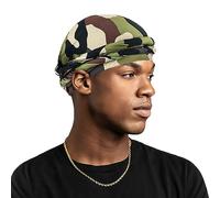 Halo Durag for Men Stretch Chemo Pre-Tied Cancer Dreadlock Cap Twist Knot Satin Lined Head Cap