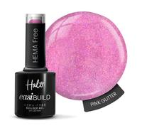 Halo Easibuild Builder Gel 8ml - Pink Glitter. UV/LED Builder Gel For Nails, Natural Growth & Nail Strengthener. Pink Glitter Hema Free Builder Gel For Nail Art & Professional Manicure Repair