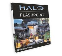 Halo: Flashpoint - UNSC Base Terrain Set by Mantic Games - Pre-Colored Card Terrain, Tokens & Weapon Cards - Expandable Modular Scenery for Sci-Fi Miniature Wargaming