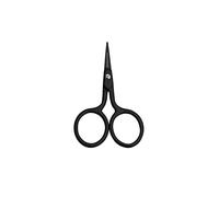 HALO FORGE Mini Sewing Scissors: Black Stainless Steel Forged Sharp Straight Pointed Blade - Precision Cutting Craft Detail - Embroidery Crochet Thread Needle - Large Finger Holes 2.5 Inch