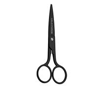HALO FORGE Sharp Small Scissors: Straight Black Sewing Shears Titanium Forged Stainless Steel Pointed Tip for Cutting Dressmaking Fabric Leather Crafting DIY Supplies - 6 Inch