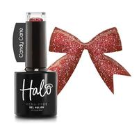 Halo Gel Polish 8ml - Candy Cane. UV/LED Gel Nail Polish, Long Lasting & Easy To Apply. Nail Art Colours For Manicure & Pedicure. Gel Polish For Professional & Home Use.