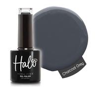 Halo Gel Polish 8ml - Charcoal Grey. UV/LED Gel Nail Polish, Long Lasting & Easy To Apply. Nail Art Colours For Manicure & Pedicure. Gel Polish For Professional & Home Use.
