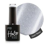Halo Gel Polish 8ml - Glass Slipper. UV/LED Gel Nail Polish, Long Lasting & Easy To Apply. Nail Art Colours For Manicure & Pedicure. Gel Polish For Professional & Home Use.
