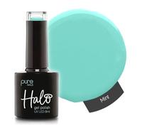 Halo Gel Polish 8ml - Mint. UV/LED Gel Nail Polish, Long Lasting & Easy To Apply. Nail Art Colours For Manicure & Pedicure. Gel Polish For Professional & Home Use.