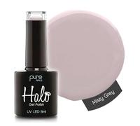 Halo Gel Polish 8ml - Misty Grey. UV/LED Gel Nail Polish, Long Lasting & Easy To Apply. Nail Art Colours For Manicure & Pedicure. Gel Polish For Professional & Home Use.