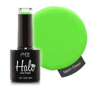 Halo Gel Polish 8ml - Neon Green. UV/LED Gel Nail Polish, Long Lasting & Easy To Apply. Nail Art Colours For Manicure & Pedicure. Gel Polish For Professional & Home Use.