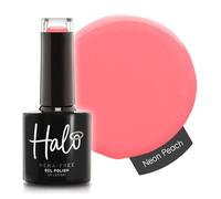 Halo Gel Polish 8ml - Neon Peach. UV/LED Gel Nail Polish, Long Lasting & Easy To Apply. Soak Off Gel Polish, Nail Art Colours For Manicure & Pedicure. Gel Polish For Professional & Home Use.