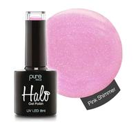 Halo Gel Polish 8ml - Pink Shimmer. UV/LED Gel Nail Polish, Long Lasting & Easy To Apply. Nail Art Colours For Manicure & Pedicure. Gel Polish For Professional & Home Use.