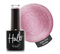 Halo Gel Polish 8ml - Rose Gold Sparkle. UV/LED Gel Nail Polish, Long Lasting & Easy To Apply. Soak Off Gel Polish, Nail Art Colours For Manicure & Pedicure. Gel Polish For Professional & Home Use.