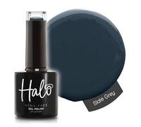 Halo Gel Polish 8ml - Slate Grey UV/LED Gel Nail Polish, Long Lasting & Easy To Apply. Nail Art Colours For Manicure & Pedicure. Gel Polish For Professional & Home Use.