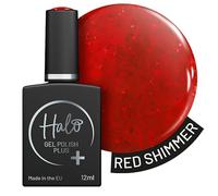 Halo Gel Polish Plus 12ml - Red Shimmer. UV/LED Gel Nail Polish, Long Lasting & Easy To Apply. Nail Art Colours For Manicure & Pedicure. Hema Free Gel Polish For Professional & Home Use.