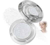 Halo Glow Crystal Pearl Eyeshadow - Luminous Pressed Powder with Silky Texture for Smooth Blending on Eyes & Face Highlight, Portable Compact Design with Mirror for Touch-Ups & Easy Application