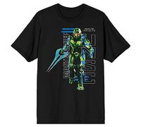 Halo Infinite Master Chief UNSC Logo Crew Neck Short Sleeve Men's Black T-Shirt, Black, XL