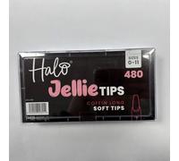 Halo Nail Tips Jellie Coffin Sizes 0-11, Pack of 480 Mixed