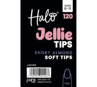Halo Jellie Nail Tips Short Almond Sizes 0-11 (Pack of 120 Mixed)