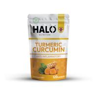 Halo Nutrition Turmeric Capsules High Strength and Black Pepper with Active Curcumin with Ginger 1380mg - Advanced Tumeric - Each 120 Veg Capsules