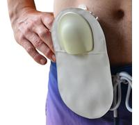 Halo Ostomy Stoma Guard Security Shield | Compatible With Ostomy Bags, Colostomy Bag Covers for women and men | 60 Single-Use Stickers Included, Beige, S