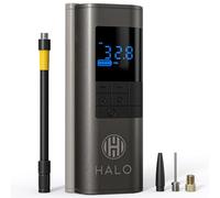 Halo Portable Tire Inflator, Cordless Air Compressor with Digital Display, Up to 150 PSI, USB-C Rechargeable Battery, 3-Mode LED Flashlight for Car Tires, Bikes, Balls and Inflatables - Charcoal