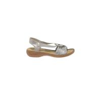 Rieker Women's Slip On Padded Footbed Sandals (Metallic, UK Footwear Size System, Adult, Women, Numeric, Medium, 5)
