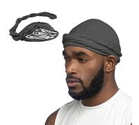 Halo Turban Durag for Men Quick Dry Sports Bandana Cycling Skull Cap Vintage Silky Satin Durag Head Wrap Summer Under-Helmet Cycling Headscarf for Outdoor Sports Jogging Climbing Skiing Beanies Cap